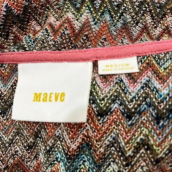 Maeve (Anthropologie) sleeveless muted color Chevron dress - Picture 13 of 13